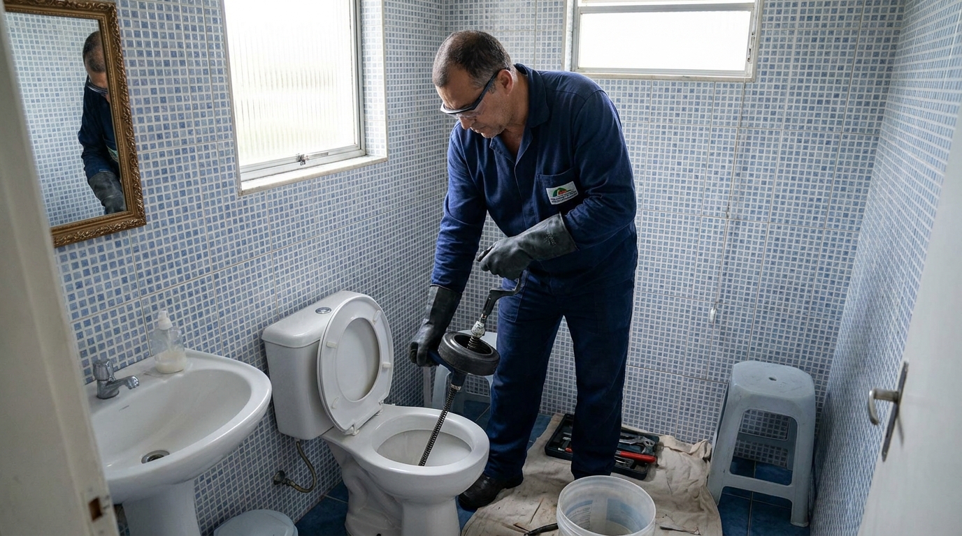 Desentupimento de vaso profissional na Ajuda de Baixo, Macaé‑RJ